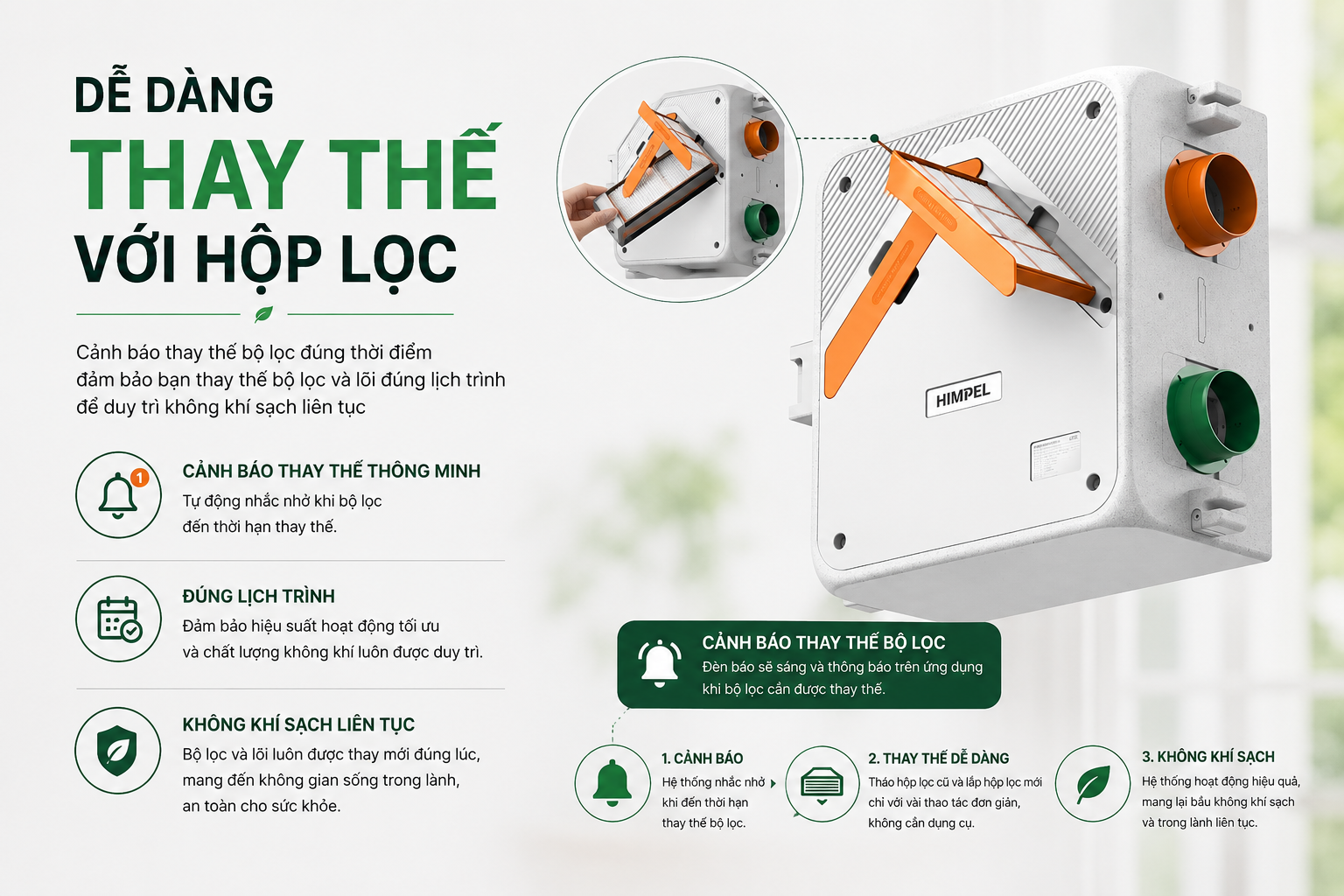 Máy Cấp Khí Tươi Trung Tâm Himpel Eco HRD-200EPI_U 19 Tổng quan ưu điểm vượt trội của máy cấp gió tươi Himpel Hàn Quốc