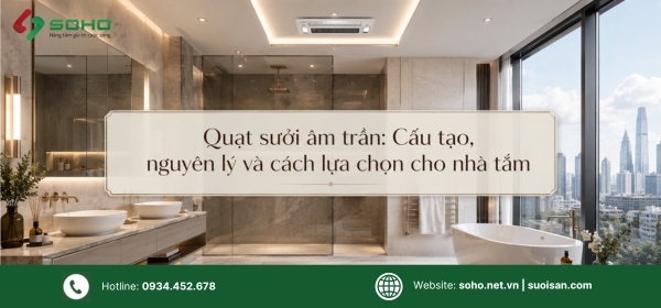 Quạt sưởi âm trần: Cấu tạo, nguyên lý và cách lựa chọn cho nhà tắm