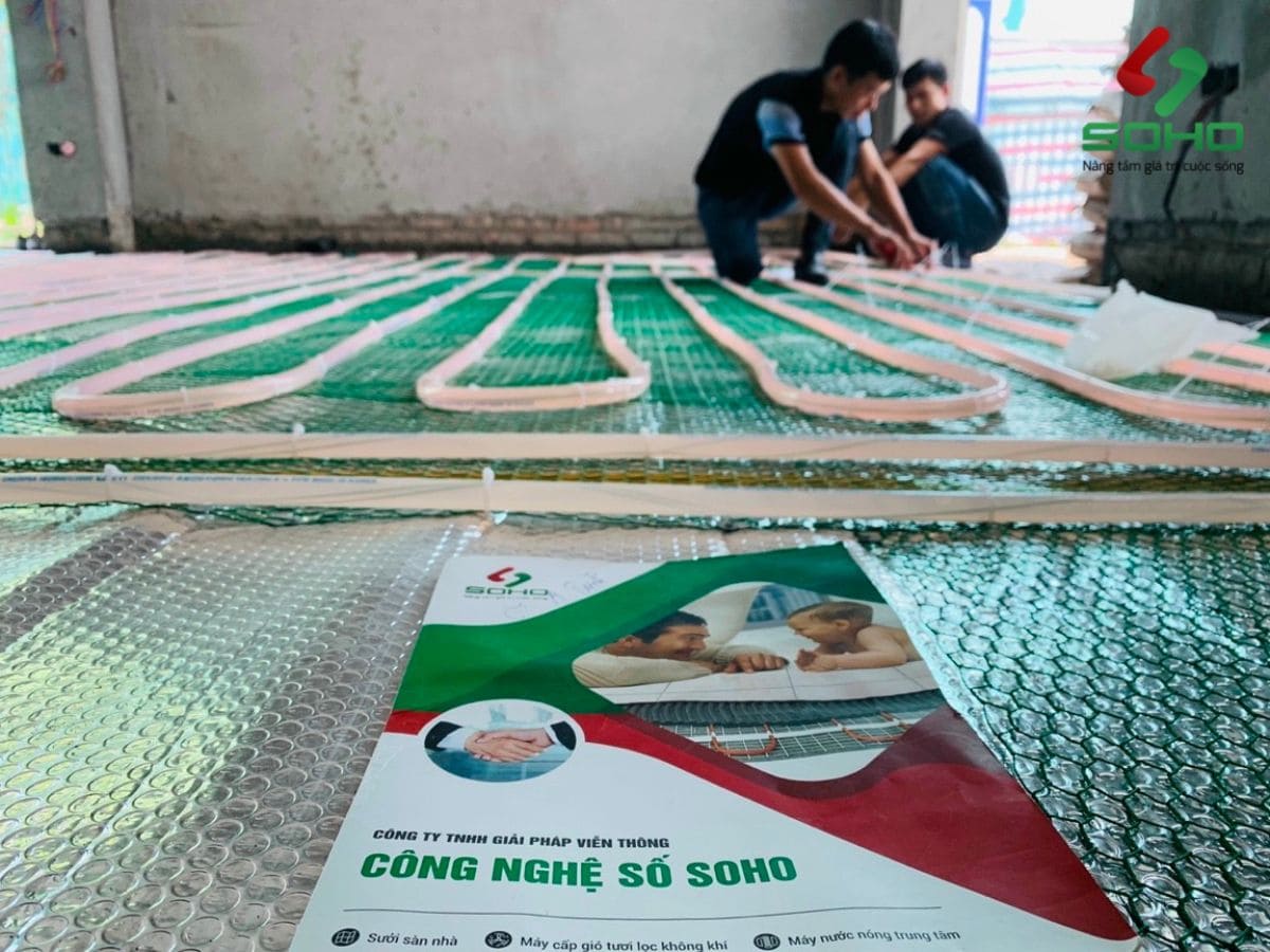 SOHO Hoàn thiện dự án thi công Sưởi sàn tại Biệt thự Hưng Yên