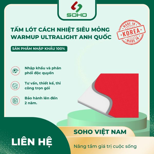 Tấm lót cách nhiệt siêu mỏng Warmup Ultralight Anh Quốc