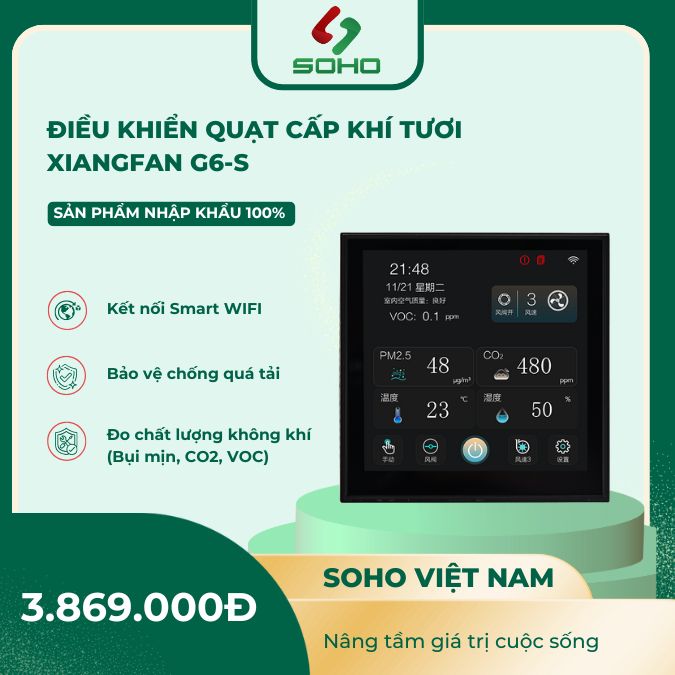 Điều khiển máy cấp khí tươi WIFI G6-S