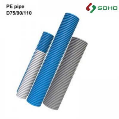 Ống cấp gió tươi mềm 2 lớp bằng nhựa kháng khuẩn PE HDPE D90