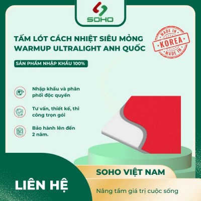 Tấm lót cách nhiệt siêu mỏng Warmup Ultralight Anh Quốc