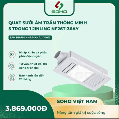 Quạt sưởi âm trần thông minh 5 trong 1 Jinling NF26T-36AY