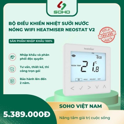 Bộ điều khiển nhiệt sưởi nước nóng WIFI Heatmiser neoStat v2