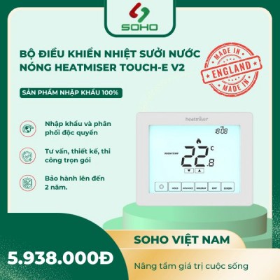 Bộ điều khiển nhiệt sưởi nước nóng Heatmiser Touch-E V2