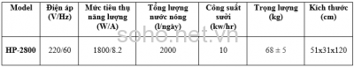 Máy bơm nhiệt SunTech gia đình HP-2800