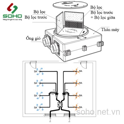Máy Cấp Gió Tươi Thu Hồi Nhiệt Himpel HRD-EP250I(DS)