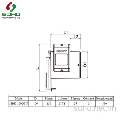 Van ngăn mùi Himpel MDD-100dp-P