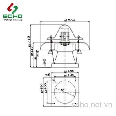 Quạt hút mái XingYi WT4-72-3.6A