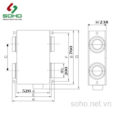 Quạt Cấp Gió Tươi 2 Chiều KODISEN KHC-30DF
