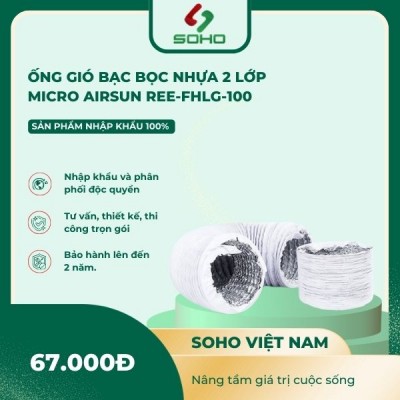 Ống gió bạc bọc nhựa 2 lớp Micro Airsun Ree-FHLG-100