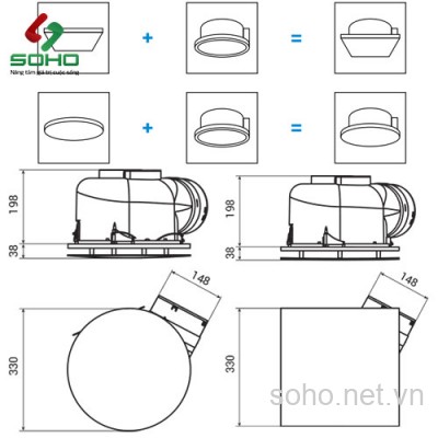 Quạt Thông Gió Âm Trần Vents HBF 250