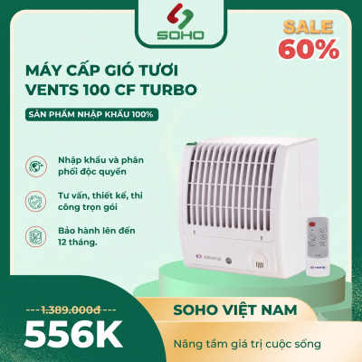 Quạt Hút Mùi Gắn Tường Vents 100 CF Turbo