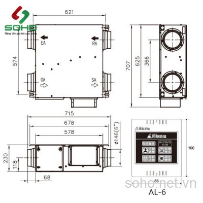 Máy Cấp Gió Tươi Lọc Không Khí 2 Chiều Alaska BF-350S