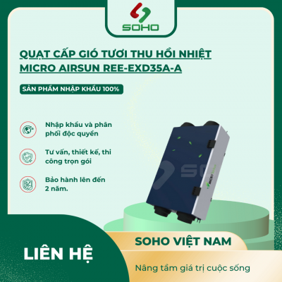 Quạt Cấp Gió Tươi Thu Hồi Nhiệt Micro Airsun Ree-EXD35A-A