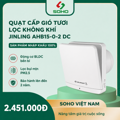 Quạt cấp gió tươi Lọc Không Khí Jinling AHB15-0-2 DC
