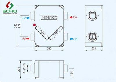 Máy Cấp Gió Tươi Hồi Nhiệt Himpel HRD1-50PLI_BC