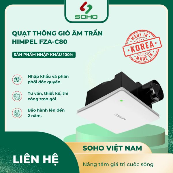 Quạt Thông Gió Âm Trần Himpel FZA-C80