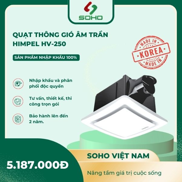 Quạt Thông Gió Âm Trần Himpel HV-250