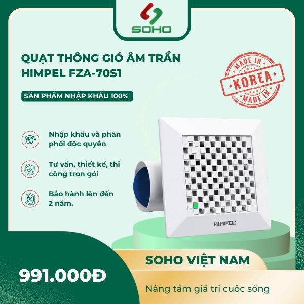 Quạt thông gió âm trần Himpel FZA-70S1