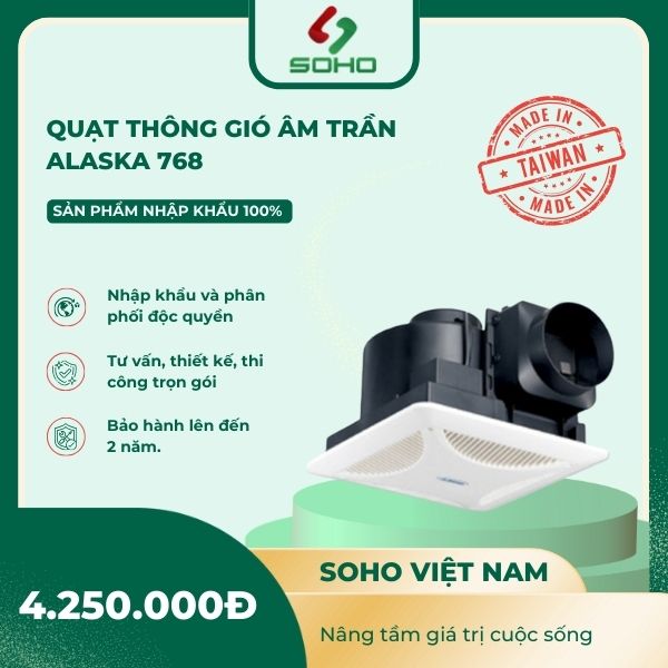 Quạt Thông Gió Âm Trần ALASKA 768