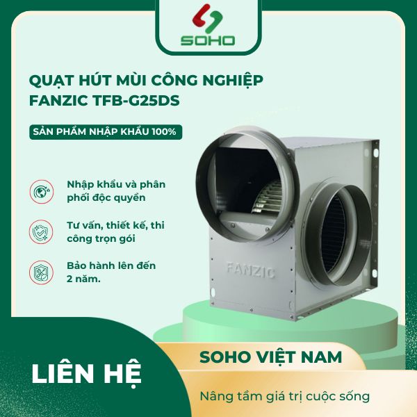 Quạt Hút Mùi Công Nghiệp Fanzic TFB-G25DS