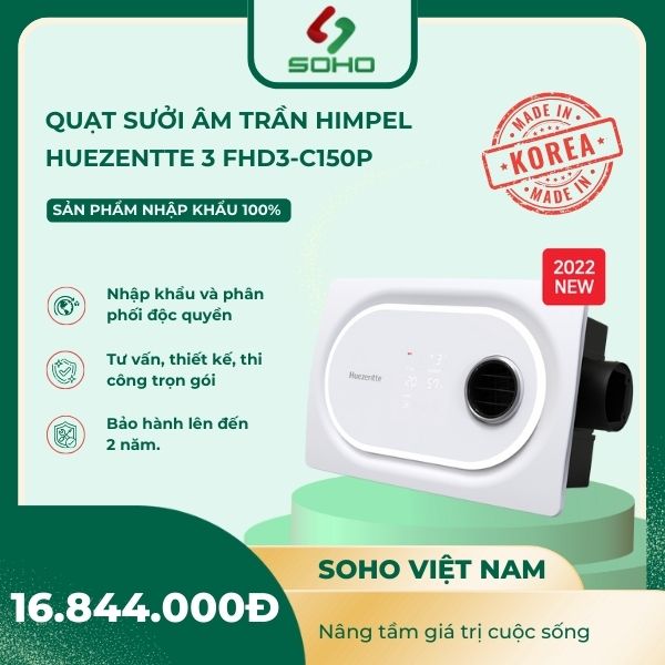 Quạt sưởi âm trần Himpel Huezentte 3 FHD3-C150P