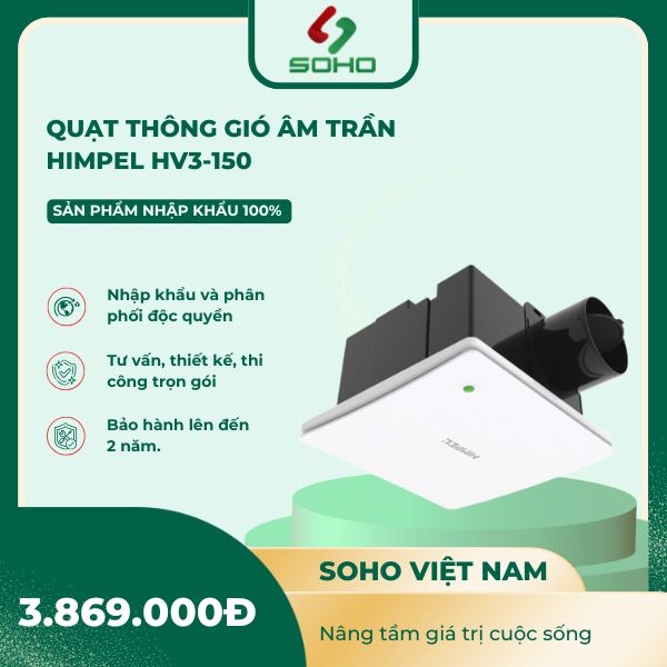 Quạt thông gió âm trần Himpel HV3-150