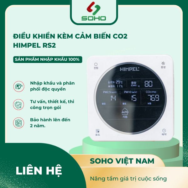 Điều khiển máy cấp gió tươi kèm cảm biến CO2 Himpel RS2-CO2