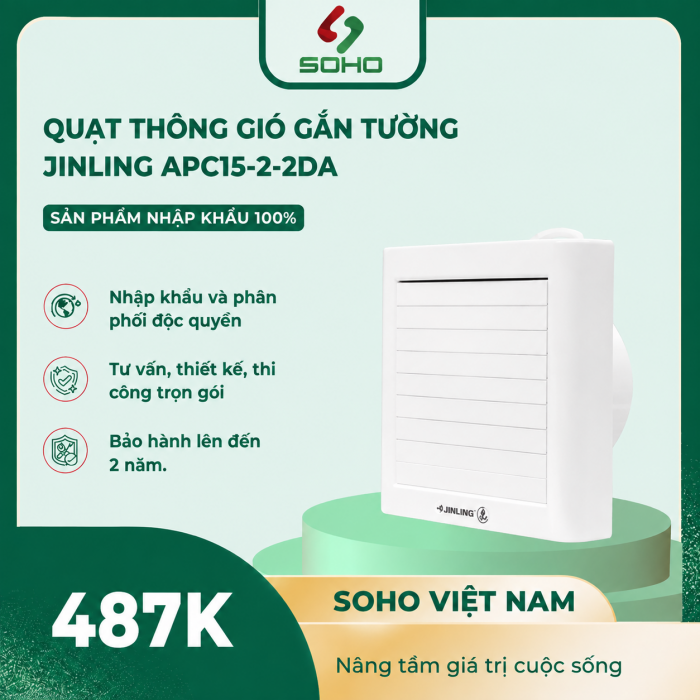Quạt thông gió gắn tường Jinling  APC15-2-2DA