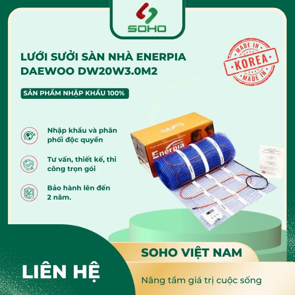 Lưới sưởi sàn nhà Enerpia Daewoo DW20W3.0m2
