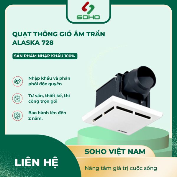 Quạt Thông Gió Âm Trần ALASKA 728