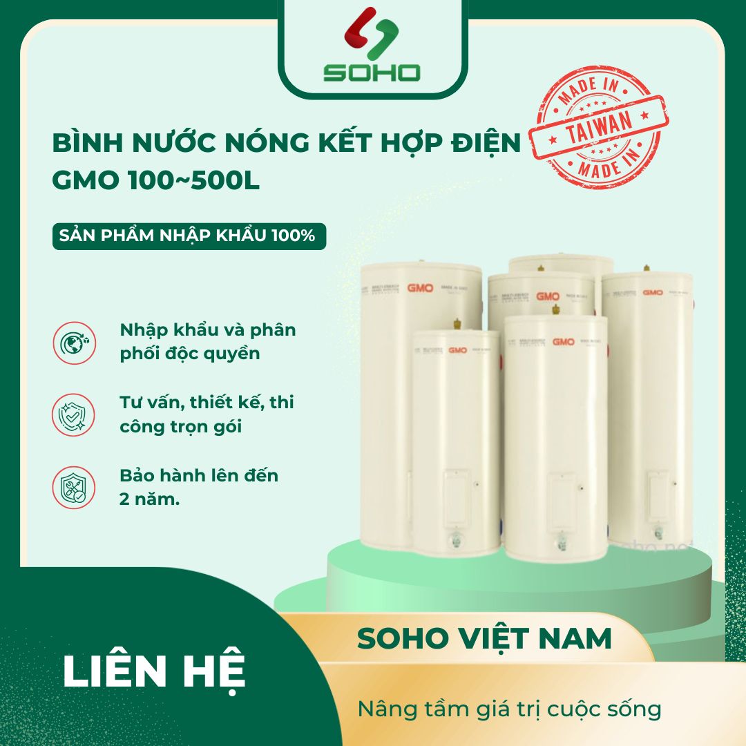 Bình nước nóng kết hợp điện GMO 100~500L