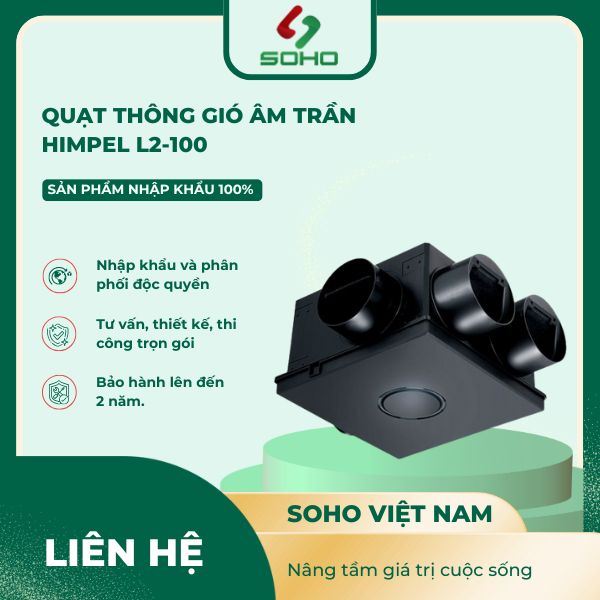 Quạt Thông Gió Âm Trần Himpel L2-100