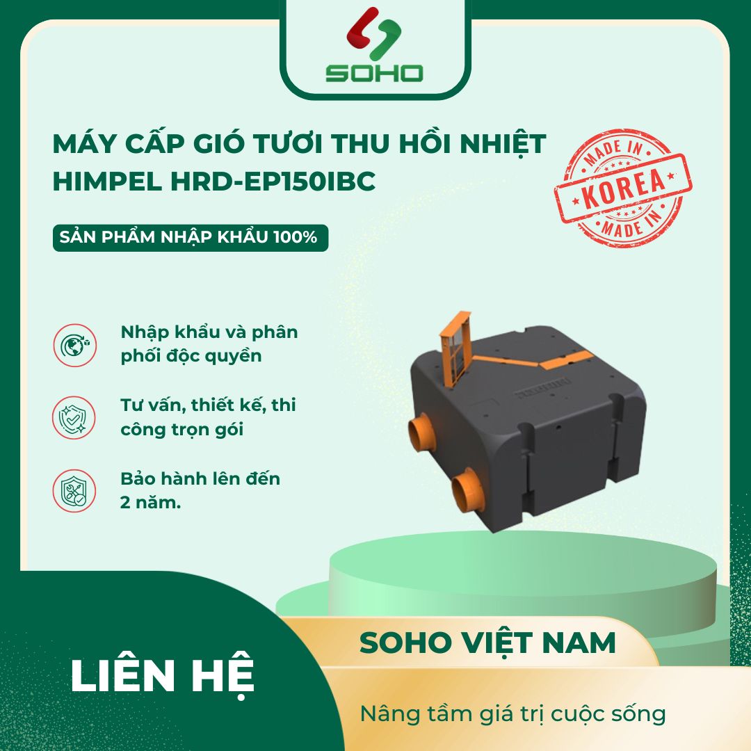 Máy Cấp Gió Tươi Thu Hồi Nhiệt Himpel HRD-EP150IBC