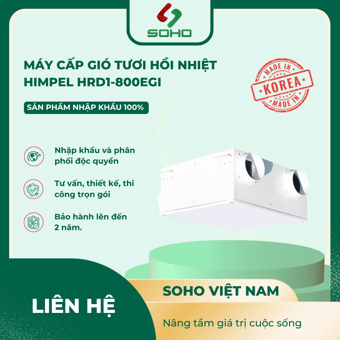 Máy Cấp Gió Tươi Hồi Nhiệt Himpel HRD1-800EGI