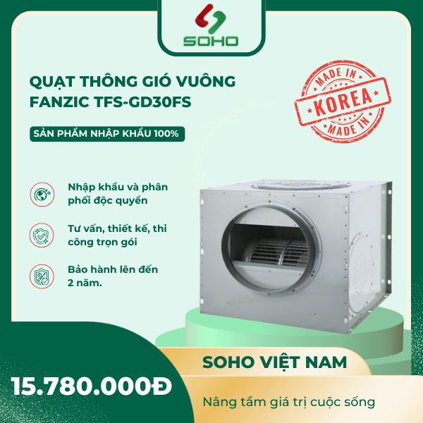 Quạt thông gió vuông Fanzic TFS-GD30FS