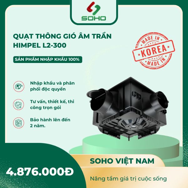 Quạt Thông Gió Âm Trần Himpel L2-300