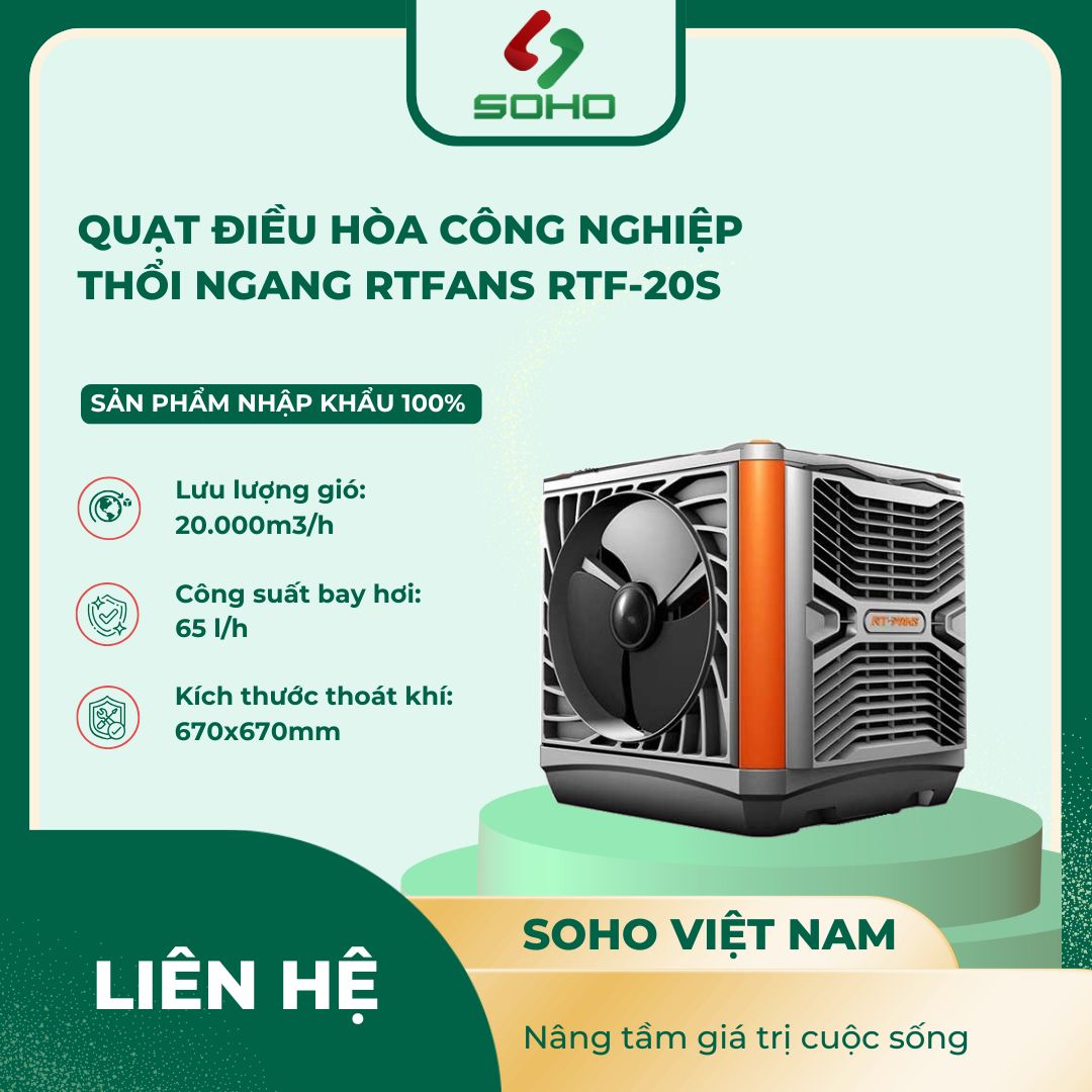 Quạt Điều Hòa Công Nghiệp Thổi Ngang RTFANS RTF-20S