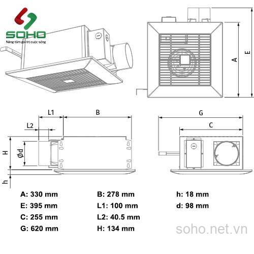 Quạt Thông Gió Âm Trần Vents CBF LP 200