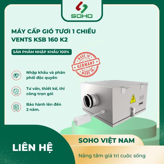 Máy Cấp Gió Tươi 1 Chiều Vents KSB 160 K2