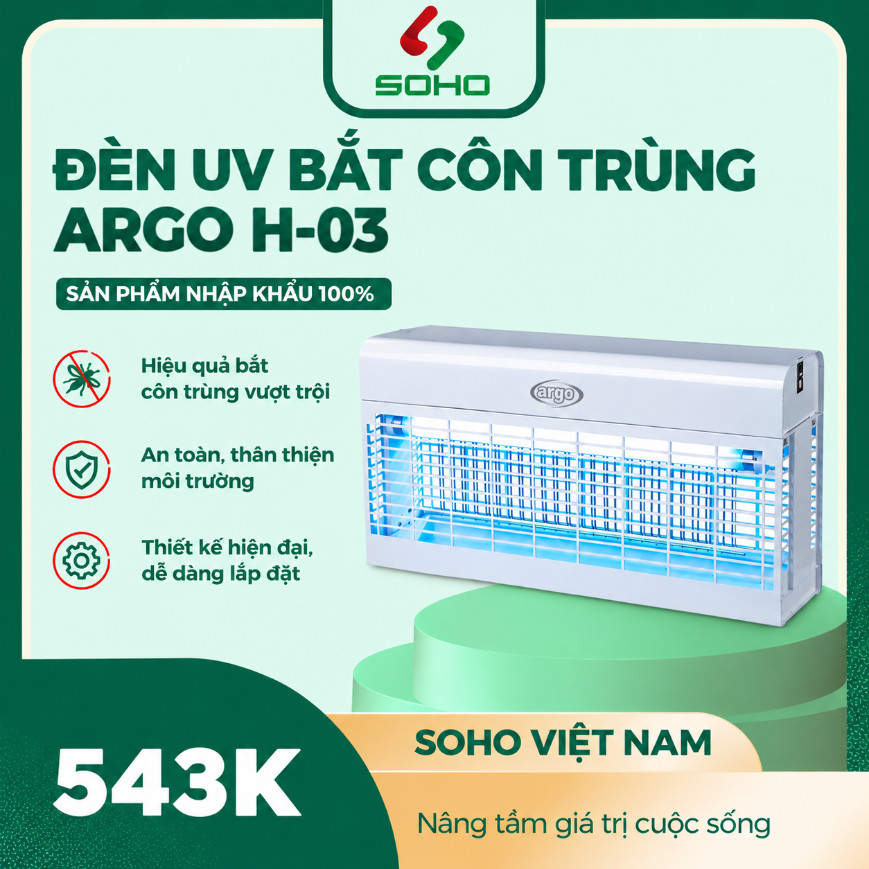 ĐÈN UV BẮT CÔN TRÙNG ARGO H-03
