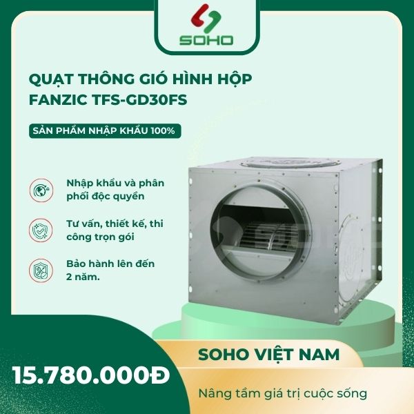 Quạt Thông Gió Hình Hộp Fanzic TFS-GD30FS