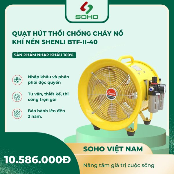 Quạt Hút Thổi Chống Cháy Nổ Khí Nén Shenli BTF-II-40