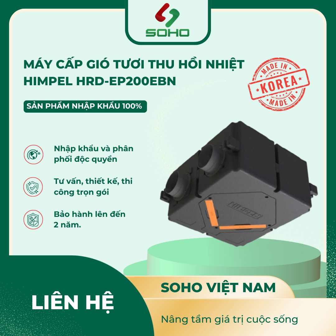 Máy Cấp Gió Tươi Thu Hồi Nhiệt Himpel HRD-EP200EBN