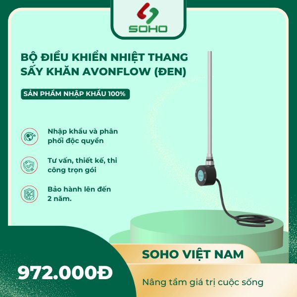 Bộ điều khiển nhiệt thang sấy khăn Avonflow (Đen)